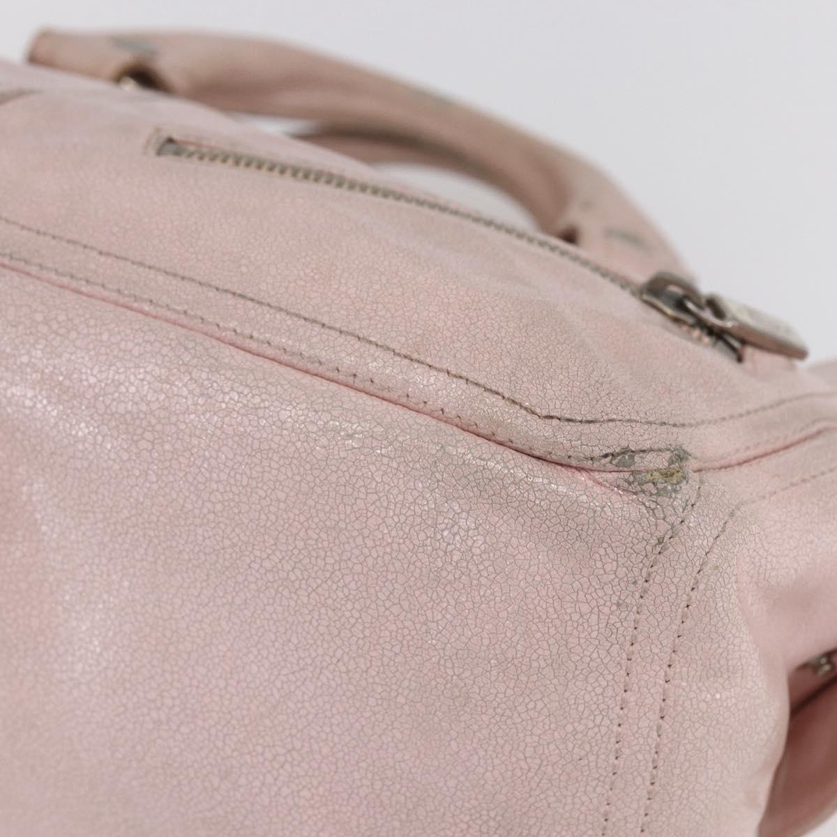 CELINE Boogie bag Hand Bag Leather Pink Silver Auth ka374