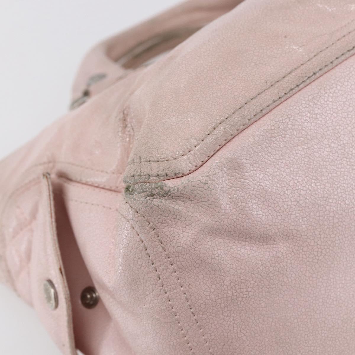 CELINE Boogie bag Hand Bag Leather Pink Silver Auth ka374