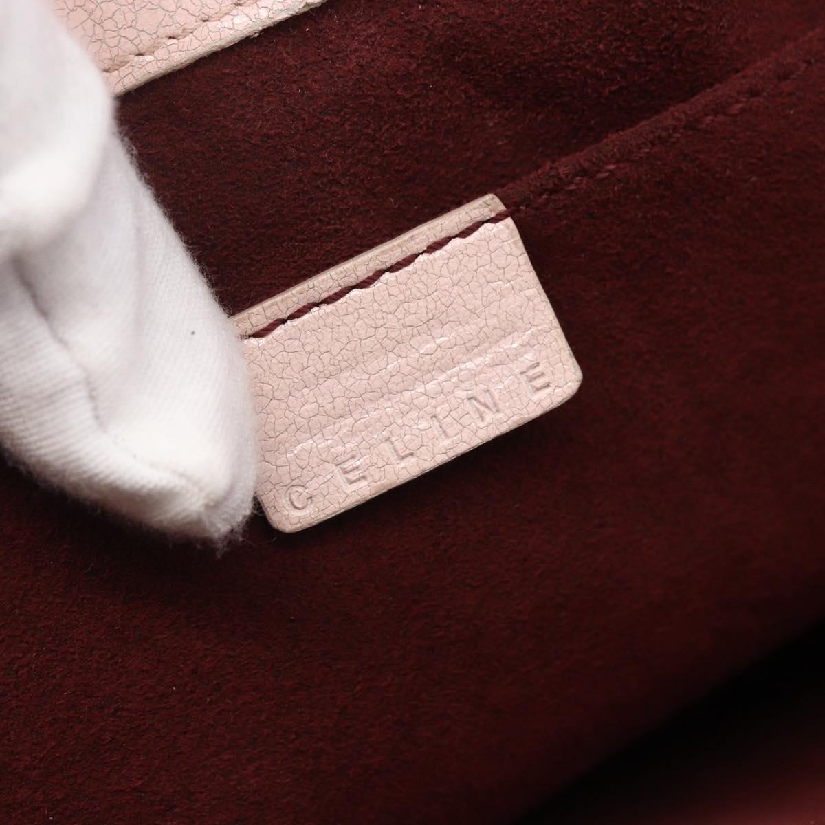 CELINE Boogie bag Hand Bag Leather Pink Silver Auth ka374