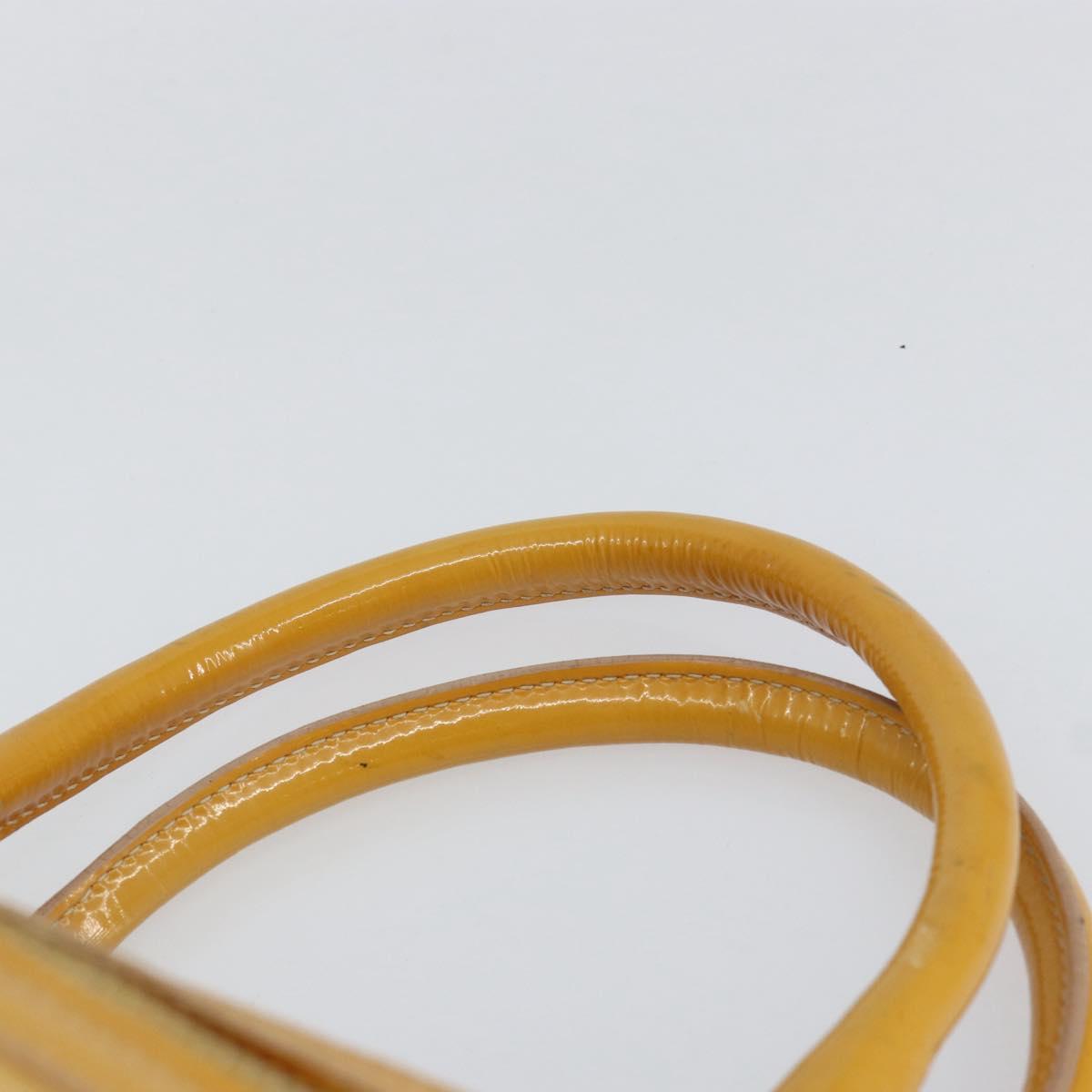 PRADA Hand Bag Patent leather Yellow Gold Auth ka377