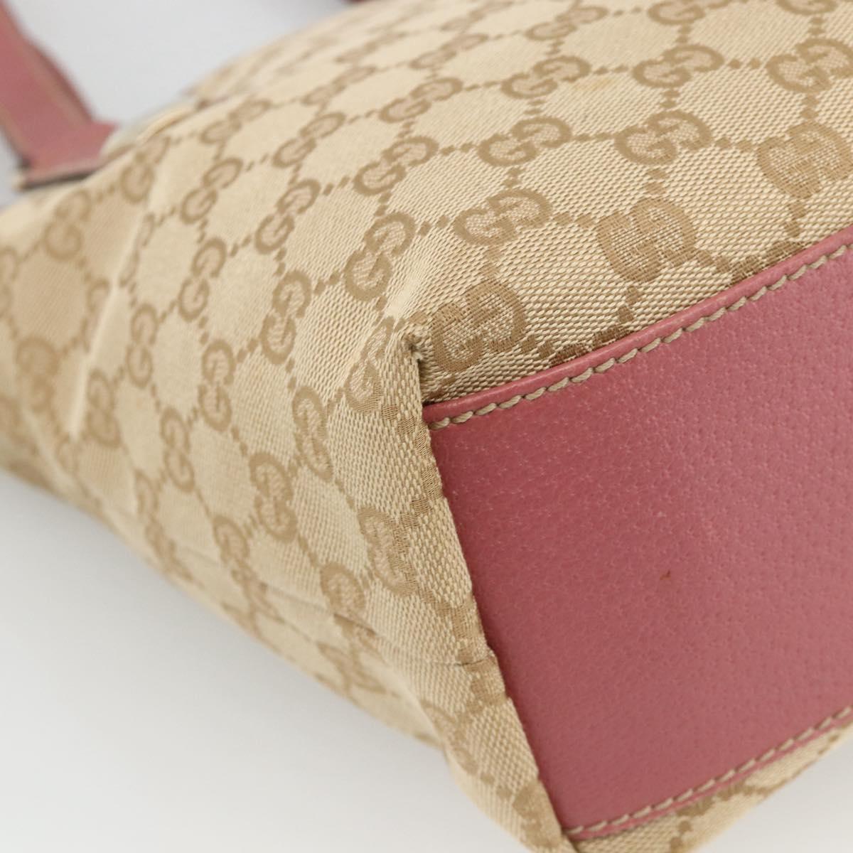 GUCCI GG Canvas Tote Bag Beige Gold 153361 Auth ka3773