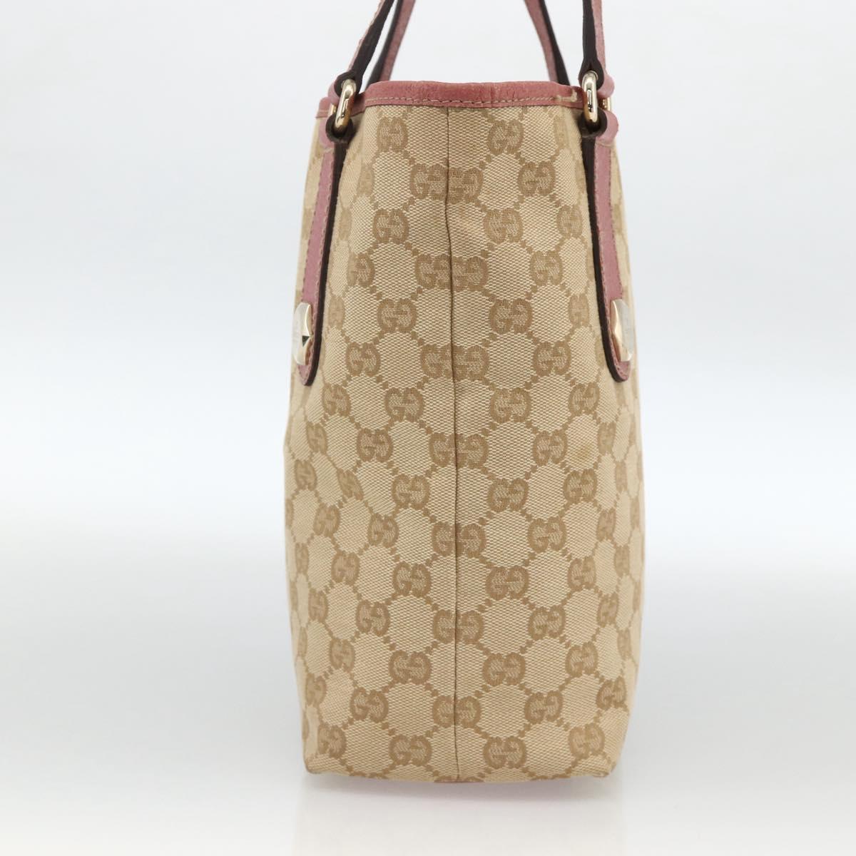 GUCCI GG Canvas Tote Bag Beige Gold 153361 Auth ka3773