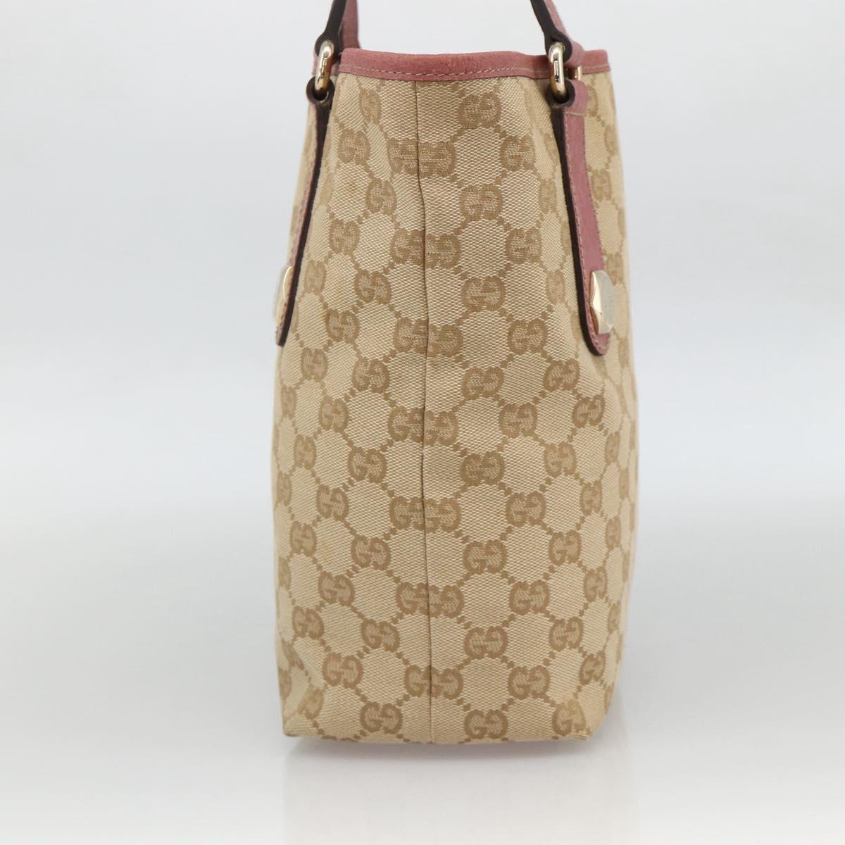 GUCCI GG Canvas Tote Bag Beige Gold 153361 Auth ka3773