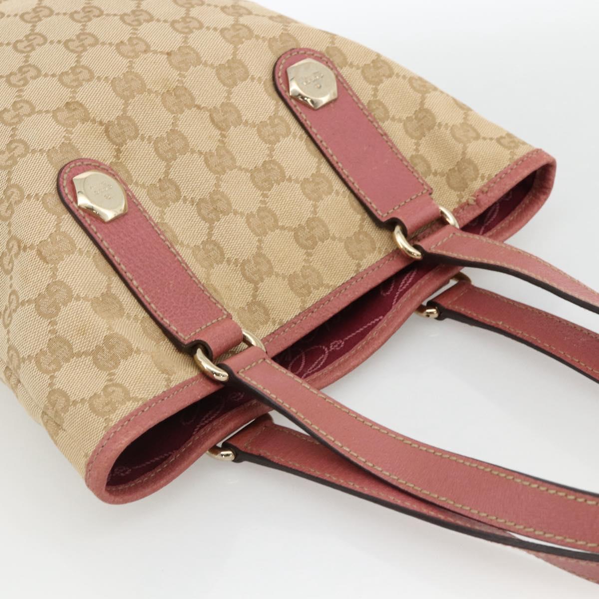 GUCCI GG Canvas Tote Bag Beige Gold 153361 Auth ka3773