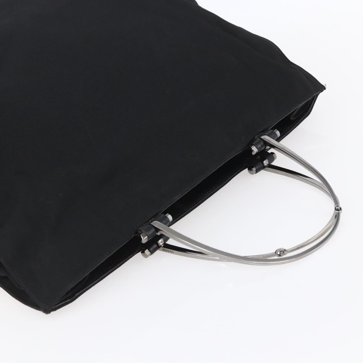 GUCCI GG Supreme Bamboo Shoulder Bag PVC Nylon 3 Set Beige Black Auth ka378