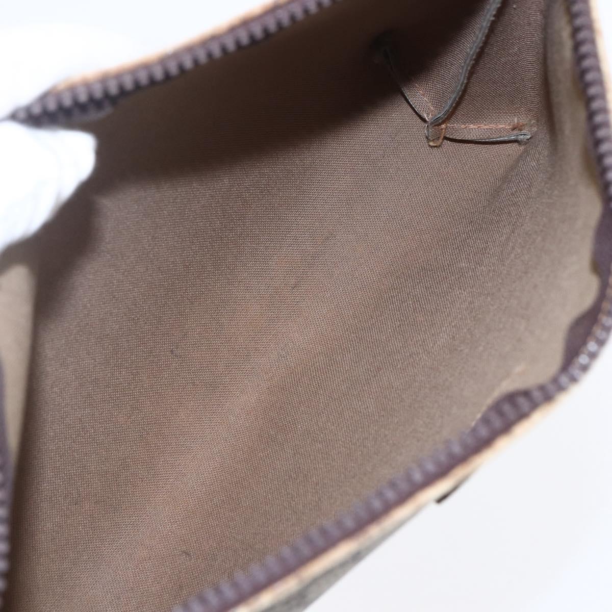 GUCCI GG Supreme Bamboo Shoulder Bag PVC Nylon 3 Set Beige Black Auth ka378