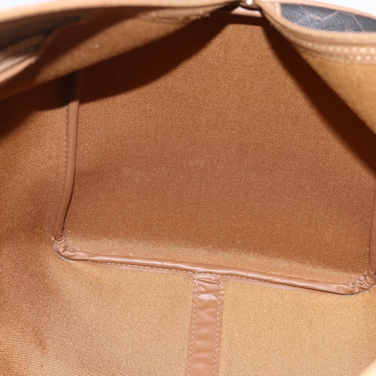 Christian Dior Honeycomb Canvas Boston Bag PVC Black Gold Auth ka3782A