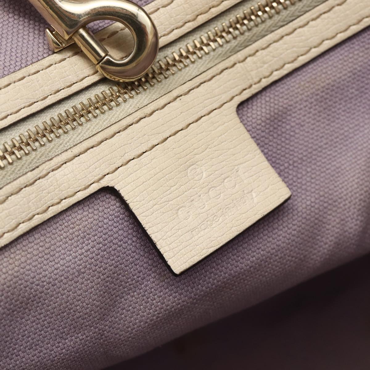 GUCCI Tote Bag PVC Ivory Gold 309613 Auth ka3786