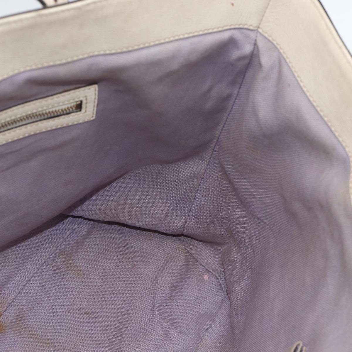 GUCCI Tote Bag PVC Ivory Gold 309613 Auth ka3786