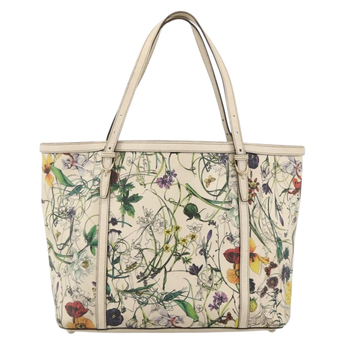 GUCCI Tote Bag PVC Ivory Gold 309613 Auth ka3786