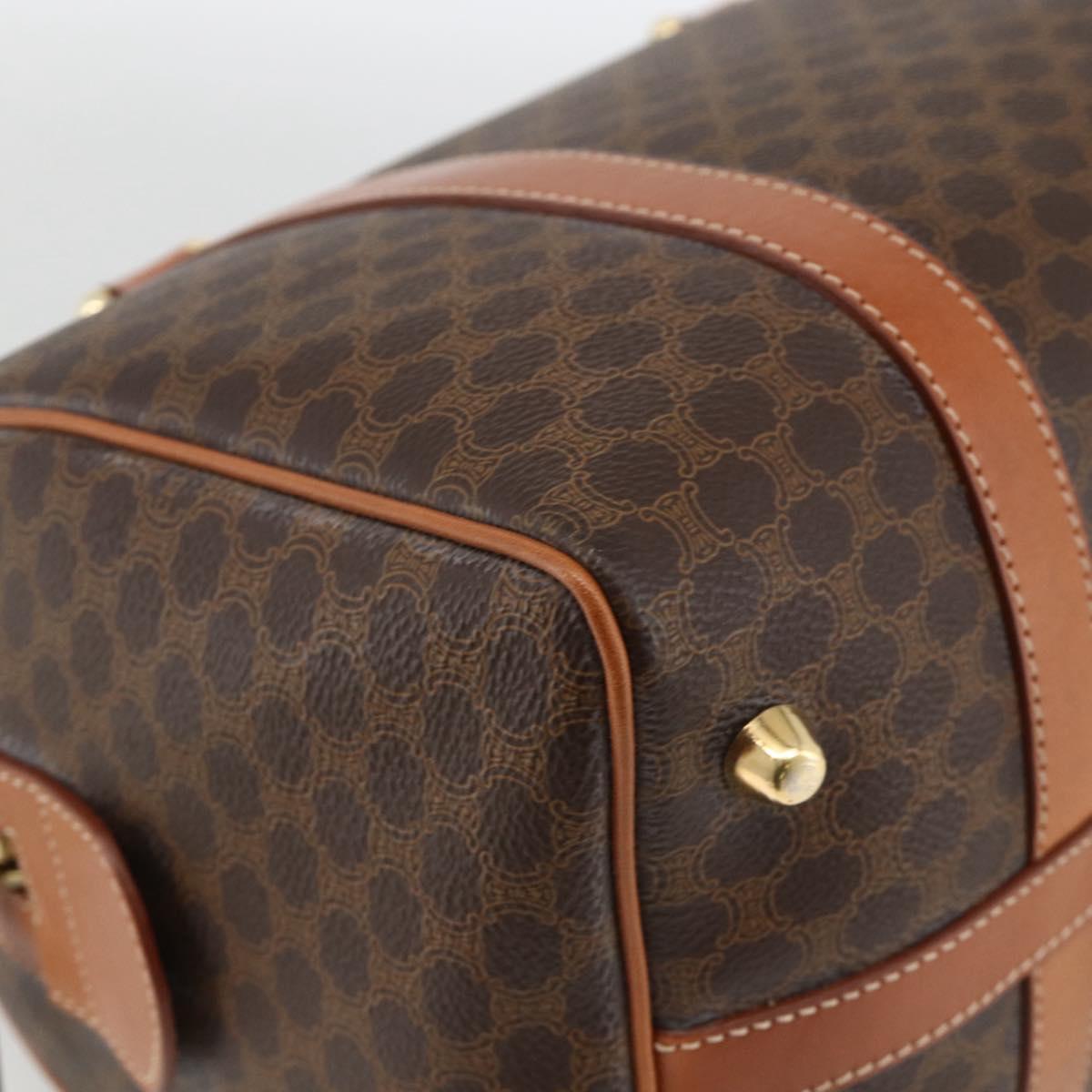 CELINE Macadam Canvas Hand Bag PVC Leather Brown Gold Auth ka3794