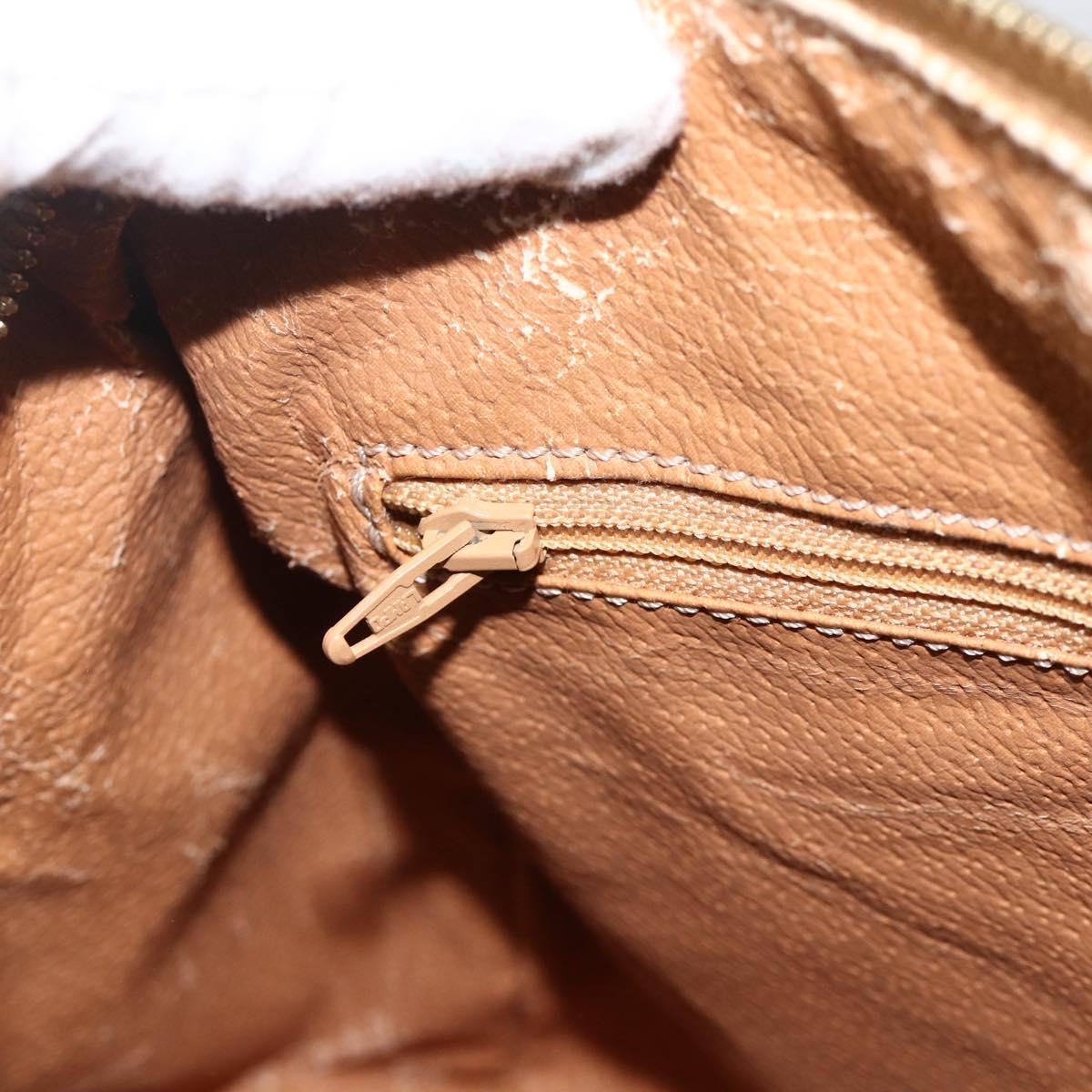 CELINE Macadam Canvas Hand Bag PVC Leather Brown Gold Auth ka3794
