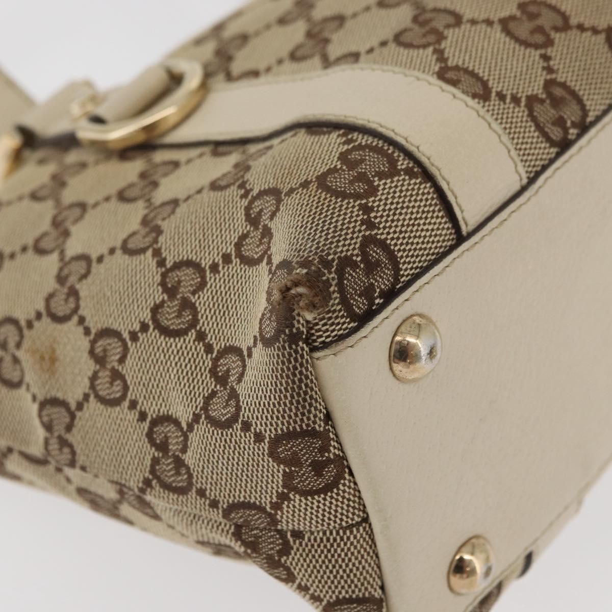 GUCCI Abbey GG Canvas Hand Bag Beige Gold 141471 Auth ka3796