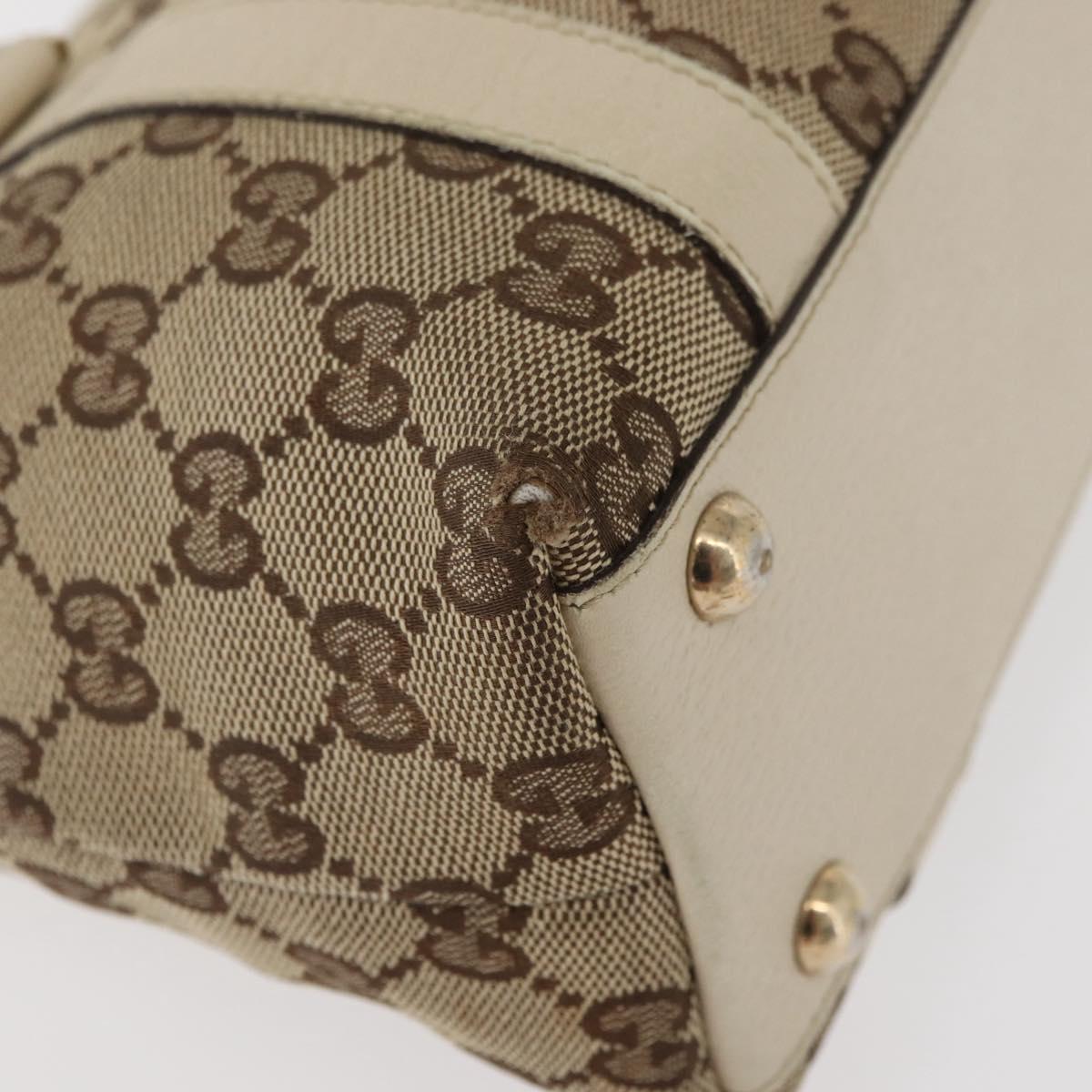 GUCCI Abbey GG Canvas Hand Bag Beige Gold 141471 Auth ka3796
