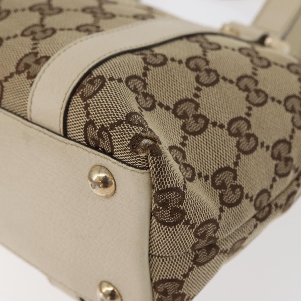 GUCCI Abbey GG Canvas Hand Bag Beige Gold 141471 Auth ka3796