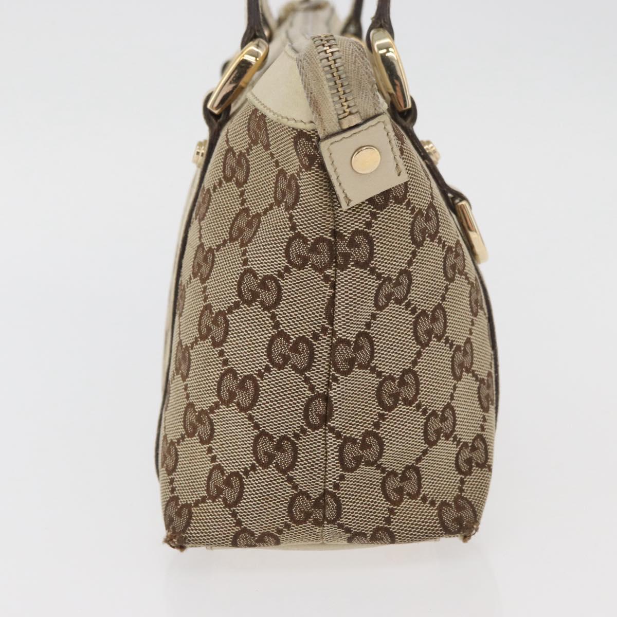 GUCCI Abbey GG Canvas Hand Bag Beige Gold 141471 Auth ka3796