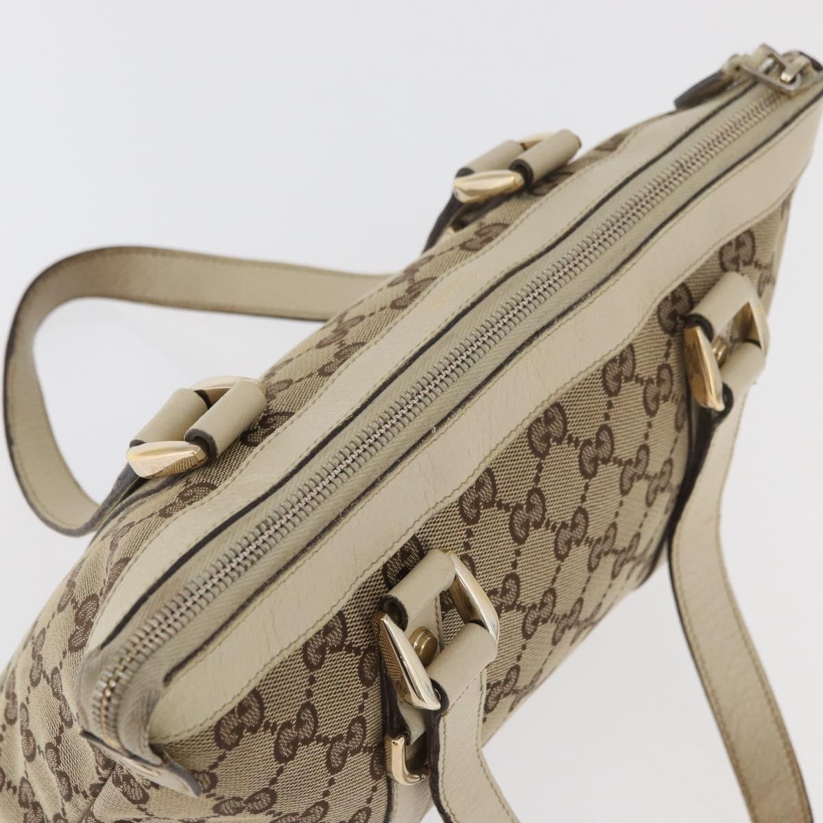 GUCCI Abbey GG Canvas Hand Bag Beige Gold 141471 Auth ka3796