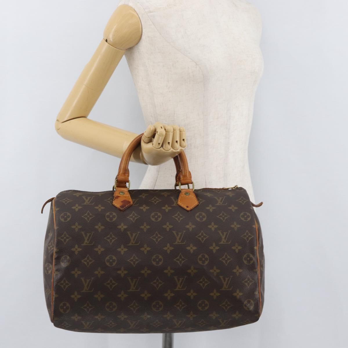 LOUIS VUITTON Monogram Speedy 35 Hand Bag M41524 LV Auth ka3799A