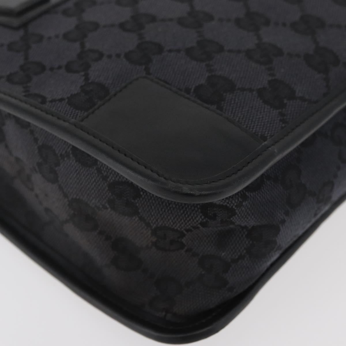 GUCCI GG Canvas Hand Bag Black Gold 000 0856 Auth ka3836A