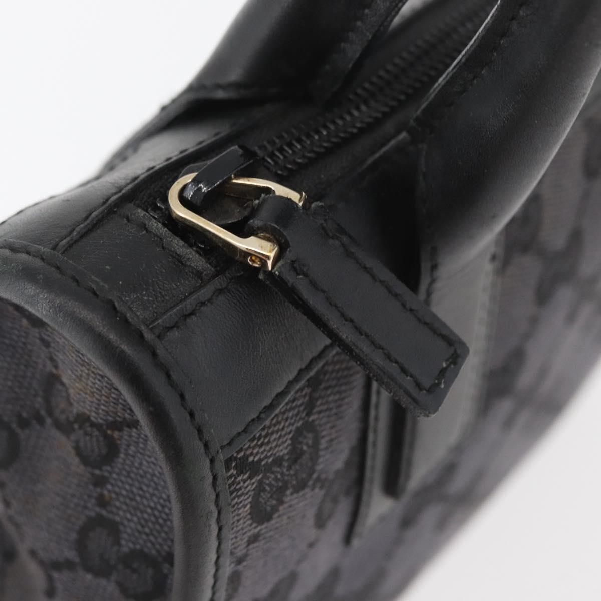 GUCCI GG Canvas Hand Bag Black Gold 000 0856 Auth ka3836A