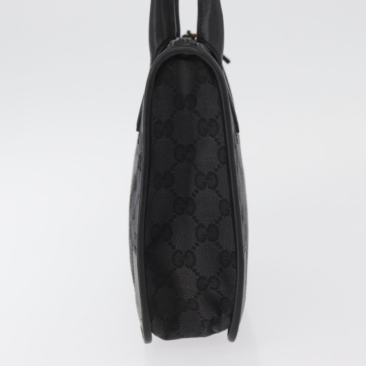 GUCCI GG Canvas Hand Bag Black Gold 000 0856 Auth ka3836A