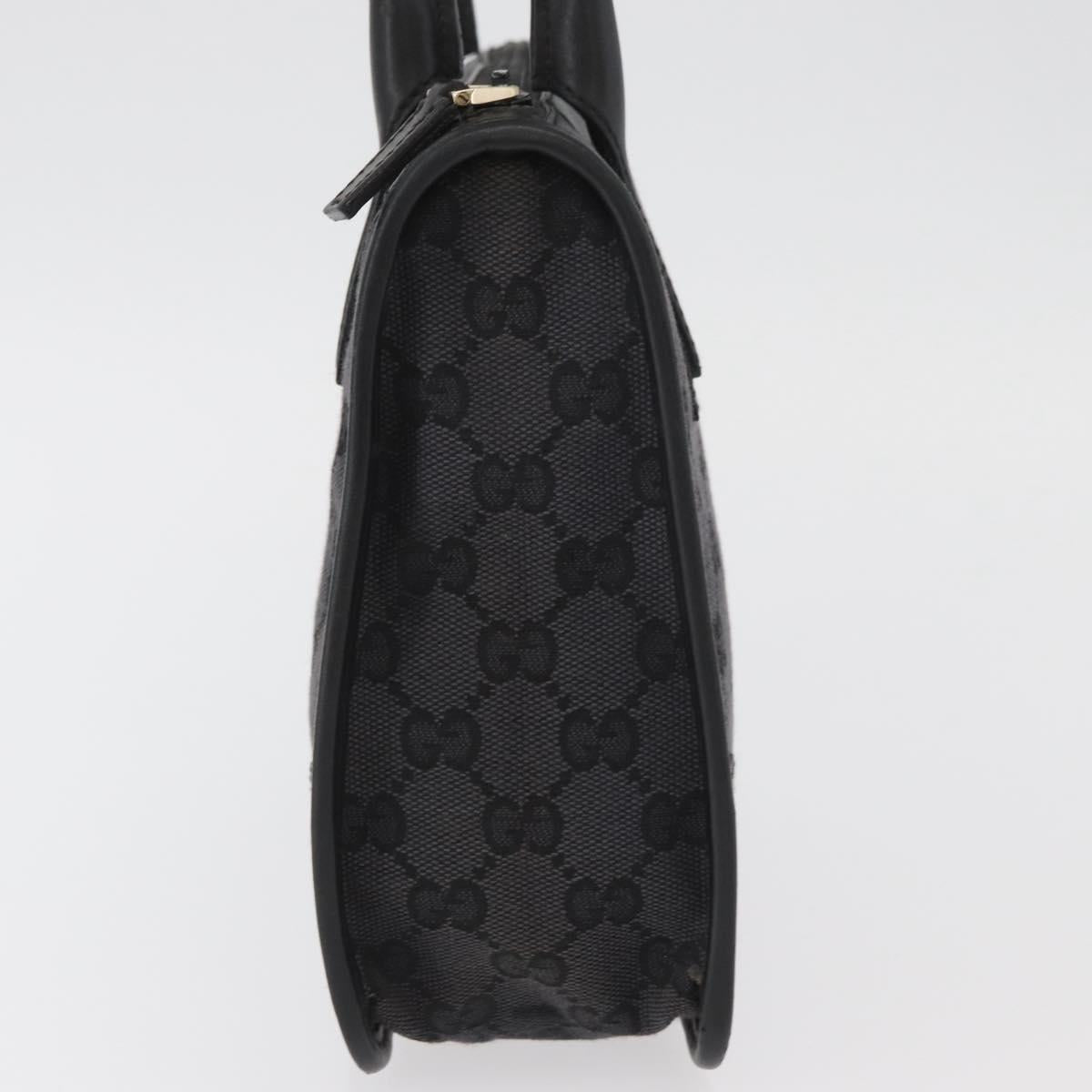 GUCCI GG Canvas Hand Bag Black Gold 000 0856 Auth ka3836A