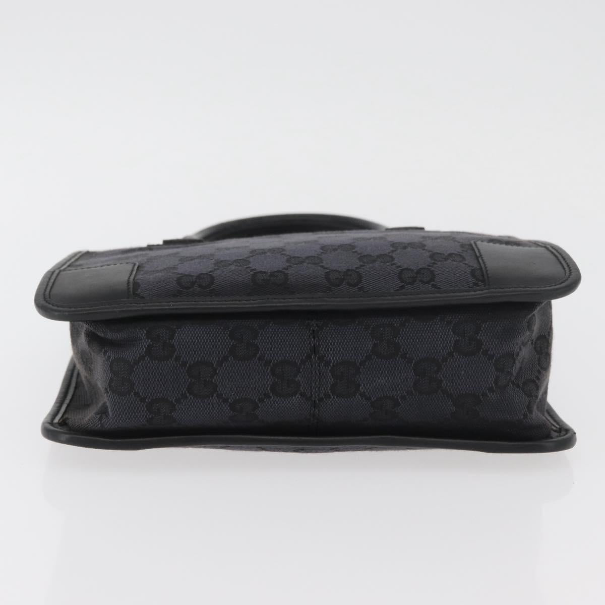 GUCCI GG Canvas Hand Bag Black Gold 000 0856 Auth ka3836A