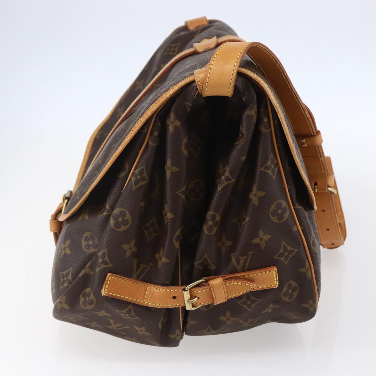 LOUIS VUITTON Monogram Saumur 35 Shoulder Bag M42254 LV Auth ka384