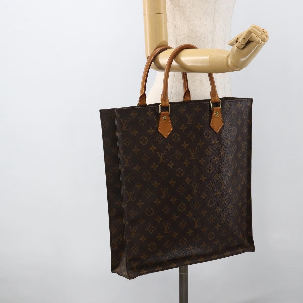LOUIS VUITTON Monogram Sac Plat Hand Bag M51140 LV Auth ka3846