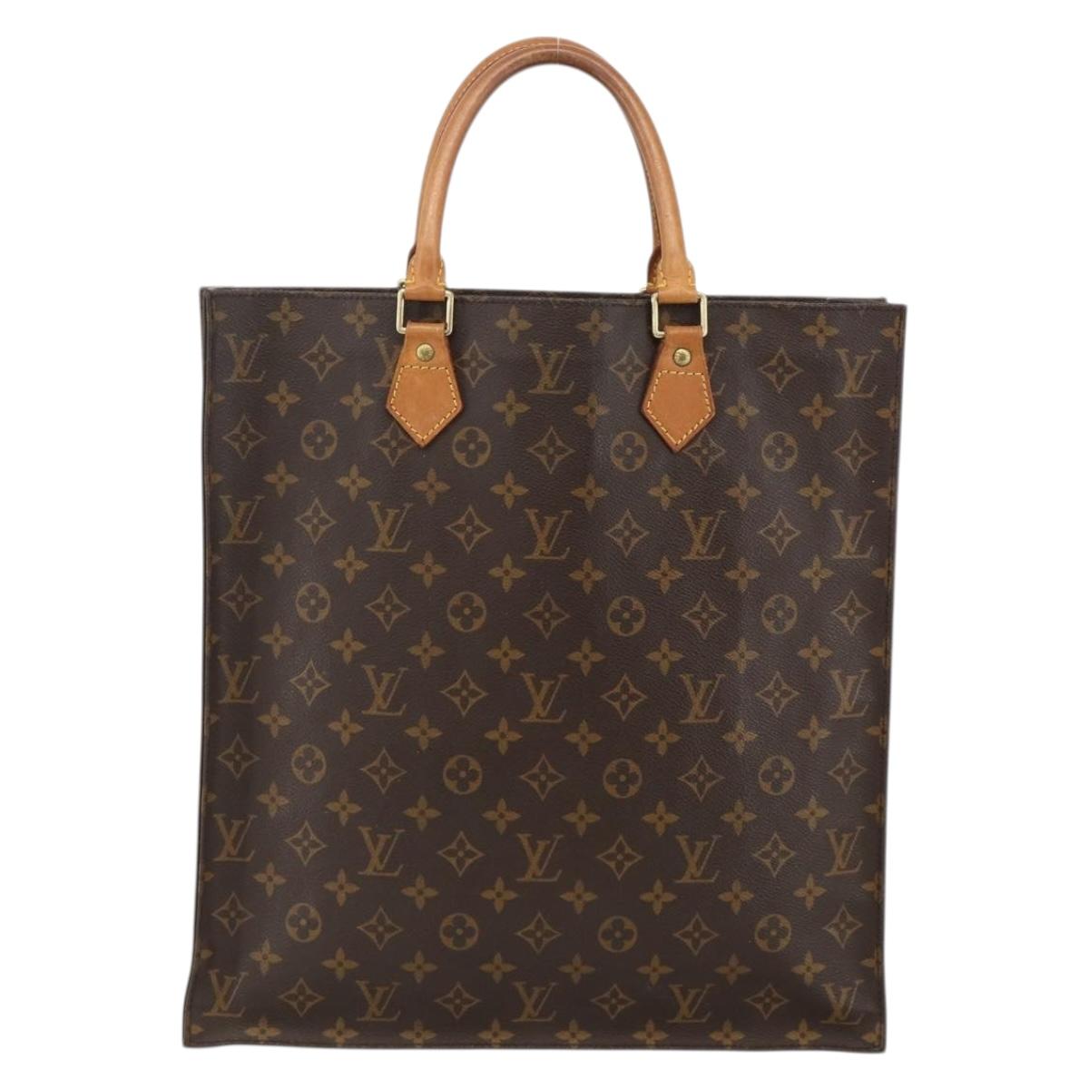 LOUIS VUITTON Monogram Sac Plat Hand Bag M51140 LV Auth ka3846