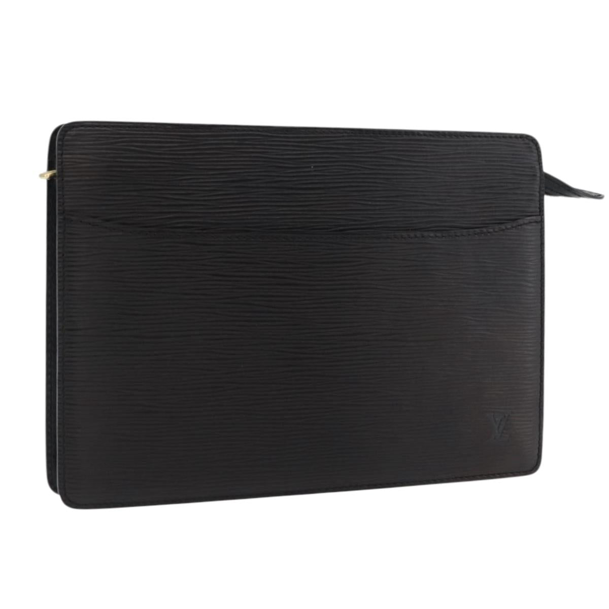 LOUIS VUITTON Epi Pochette Homme Clutch Bag Black M52522 LV Auth ka3861