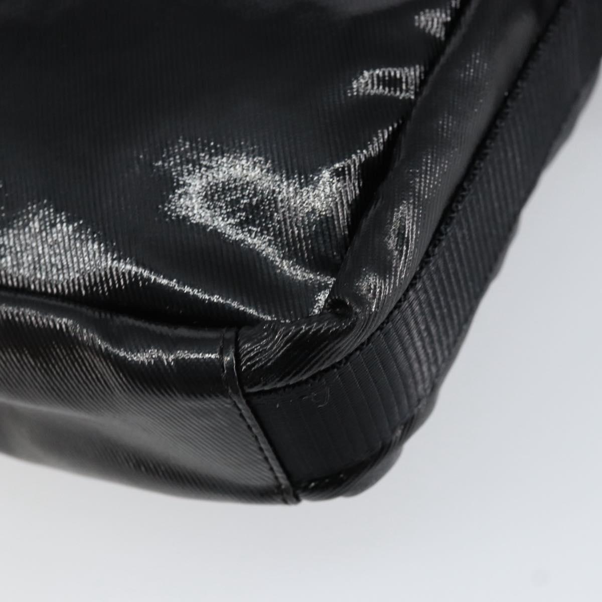 CHANEL Sports Line Shoulder Bag Patent leather Silver Black CC Auth ka387