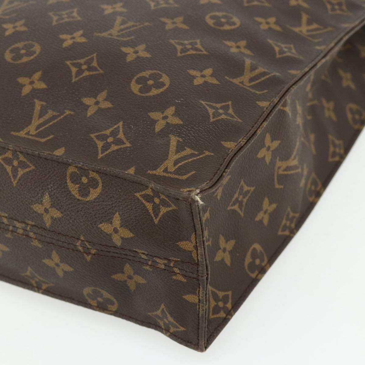 LOUIS VUITTON Monogram Sac Plat Hand Bag M51140 LV Auth ka3879