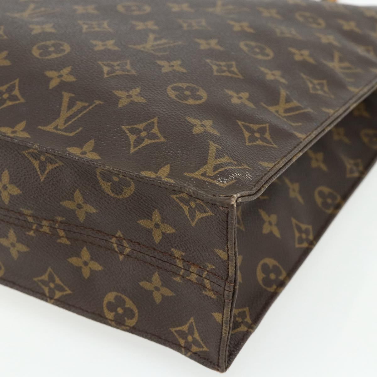 LOUIS VUITTON Monogram Sac Plat Hand Bag M51140 LV Auth ka3879