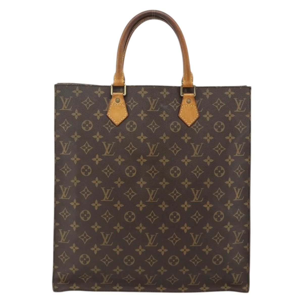 LOUIS VUITTON Monogram Sac Plat Hand Bag M51140 LV Auth ka3879