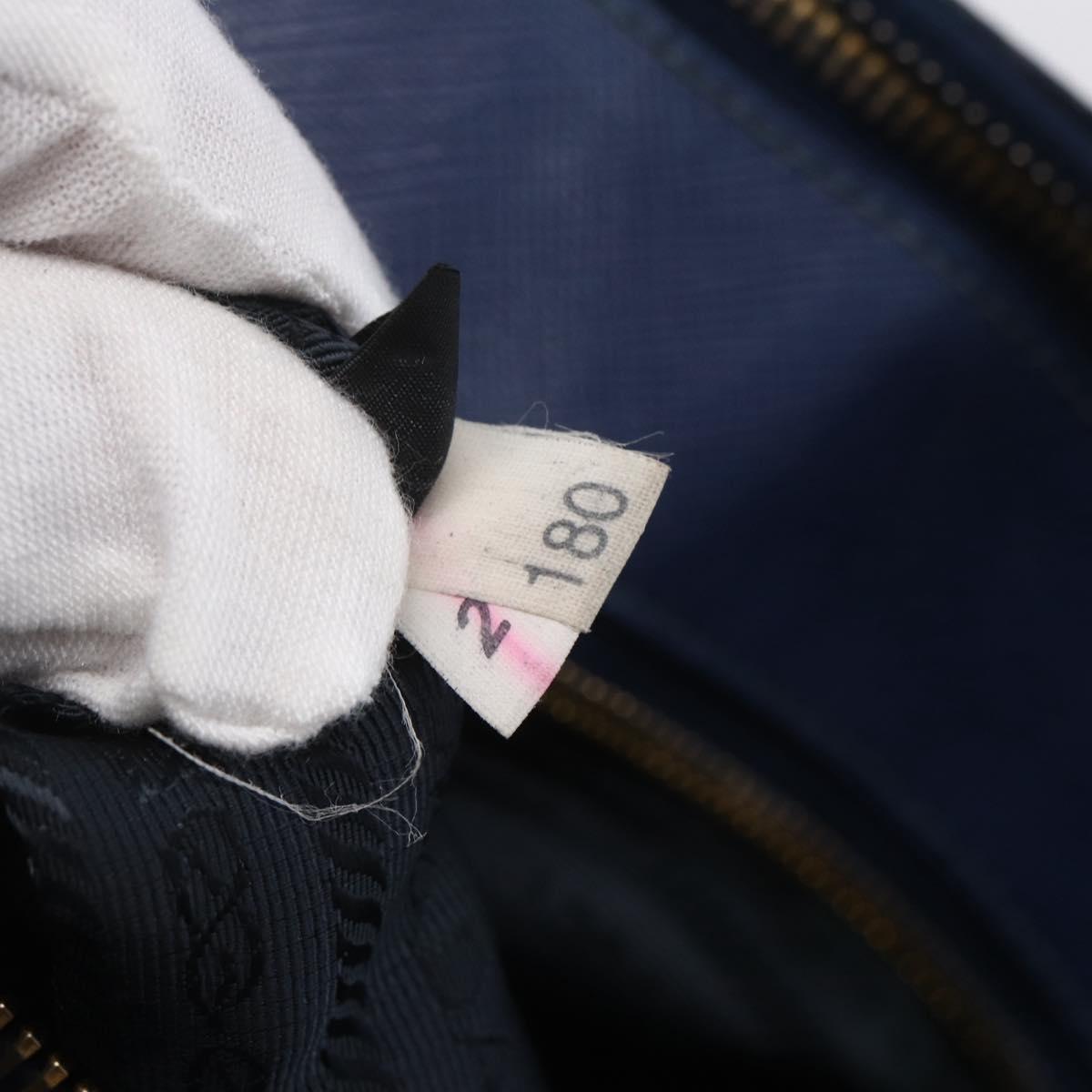 PRADA Galleria Hand Bag Safiano leather Blue Gold Auth ka388