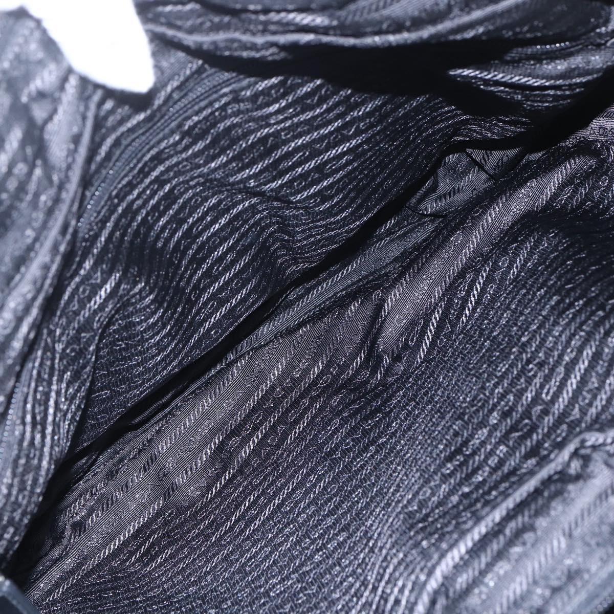 PRADA Business Bag Nylon Black Silver Auth ka390