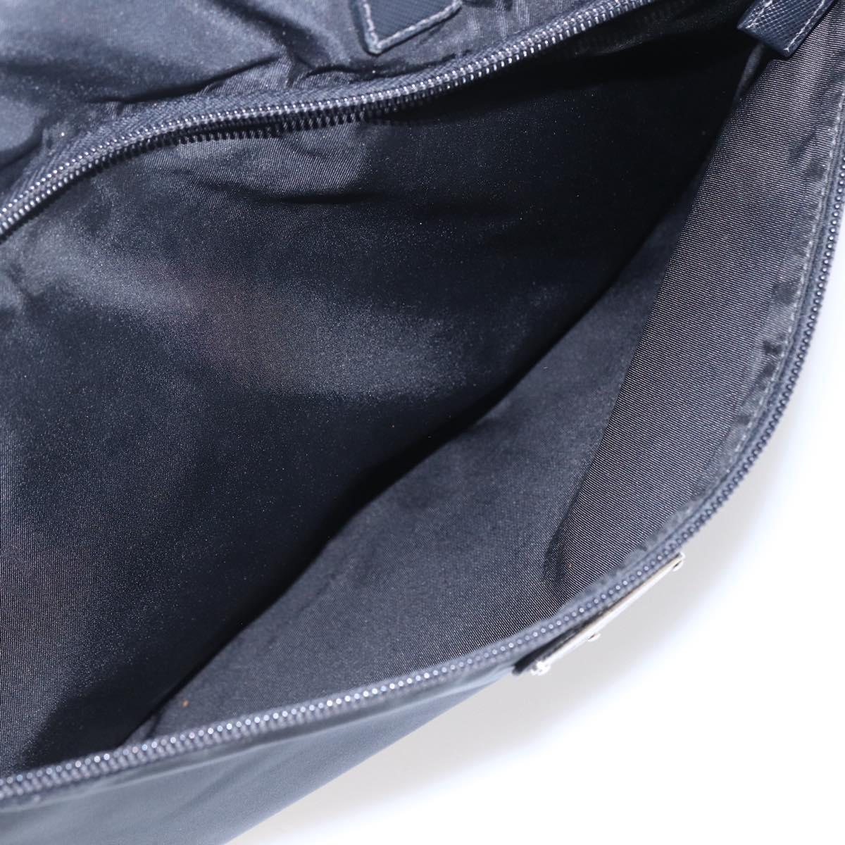 PRADA Business Bag Nylon Black Silver Auth ka390