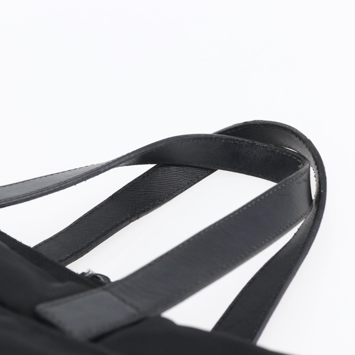 PRADA Business Bag Nylon Black Silver Auth ka390