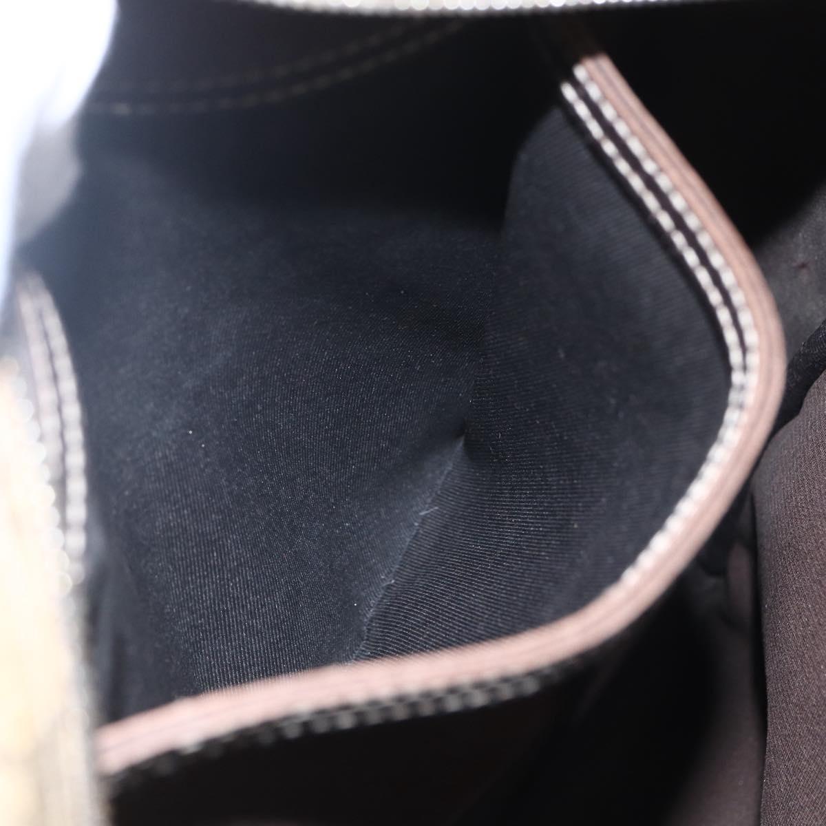 GUCCI GG Supreme Shoulder Bag PVC Brown Gold 201448 Auth ka392