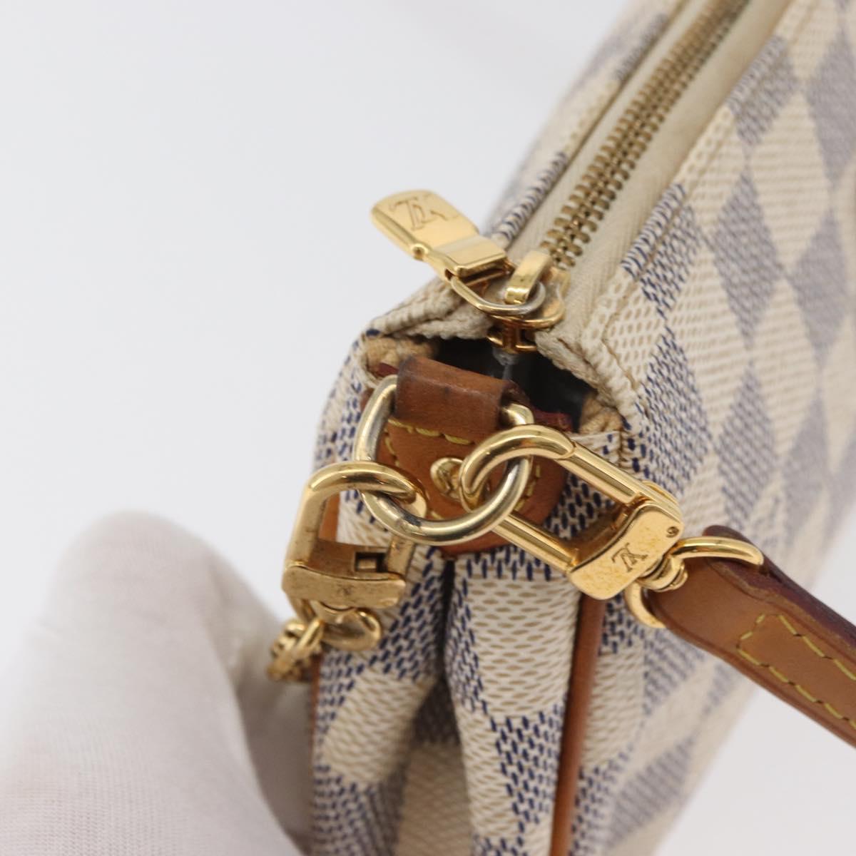 LOUIS VUITTON Damier Azur Eva Shoulder Bag 2way N55214 LV Auth ka3938