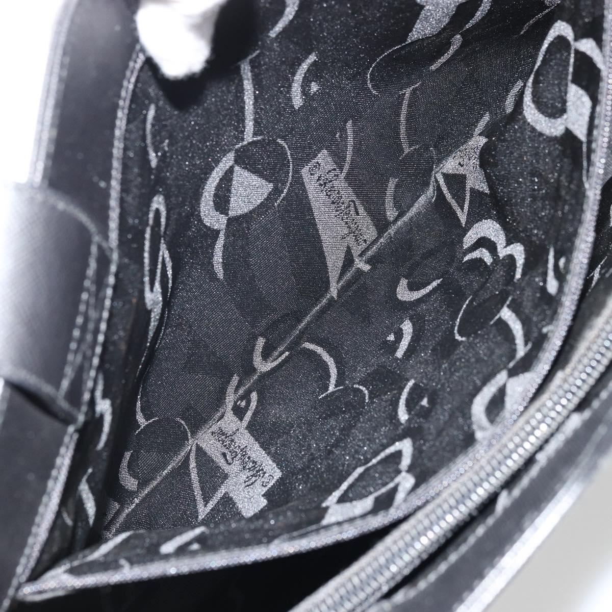 Salvatore Ferragamo Tote Bag Leather Black Silver Auth ka3949