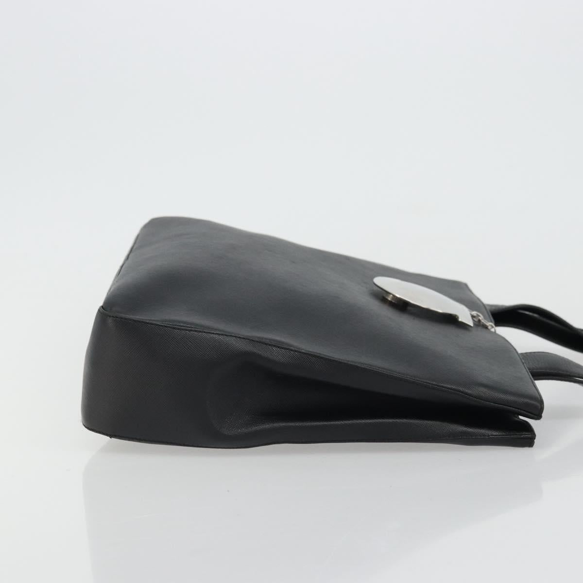 Salvatore Ferragamo Tote Bag Leather Black Silver Auth ka3949