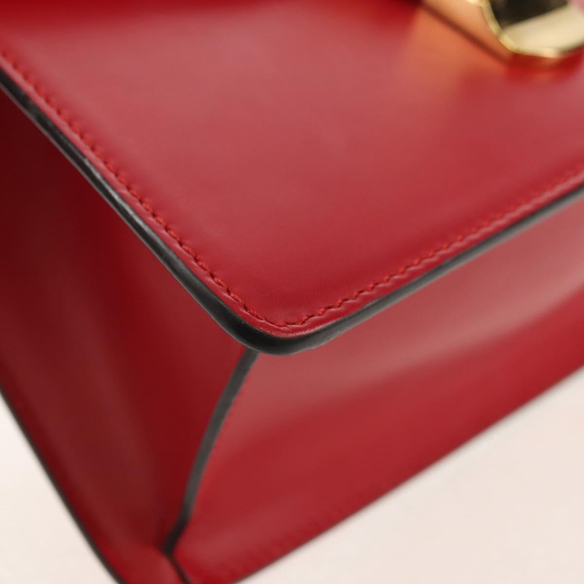 GUCCI Silvi Sherry Line Hand Bag Leather 3way Red Gold 470270 Auth ka395AV