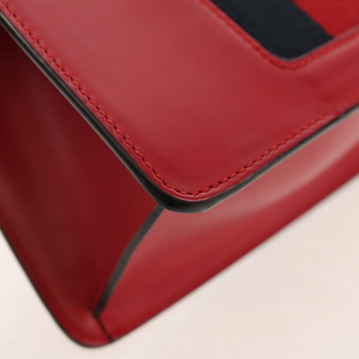 GUCCI Silvi Sherry Line Hand Bag Leather 3way Red Gold 470270 Auth ka395AV