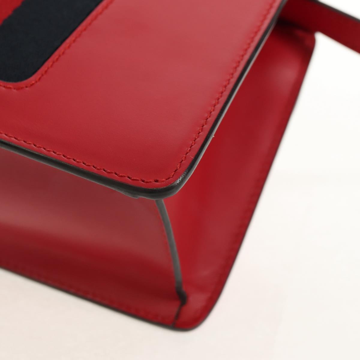 GUCCI Silvi Sherry Line Hand Bag Leather 3way Red Gold 470270 Auth ka395AV