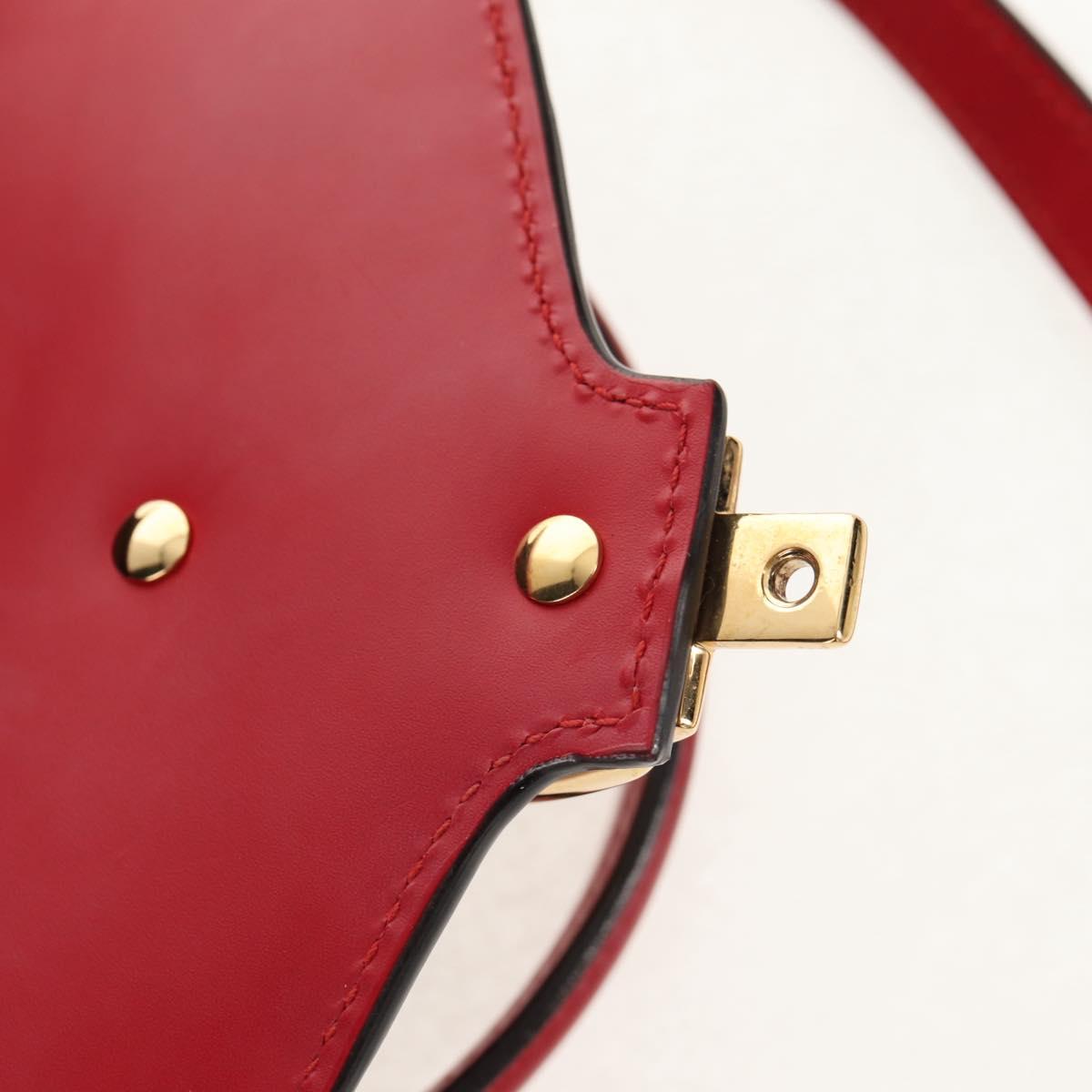 GUCCI Silvi Sherry Line Hand Bag Leather 3way Red Gold 470270 Auth ka395AV