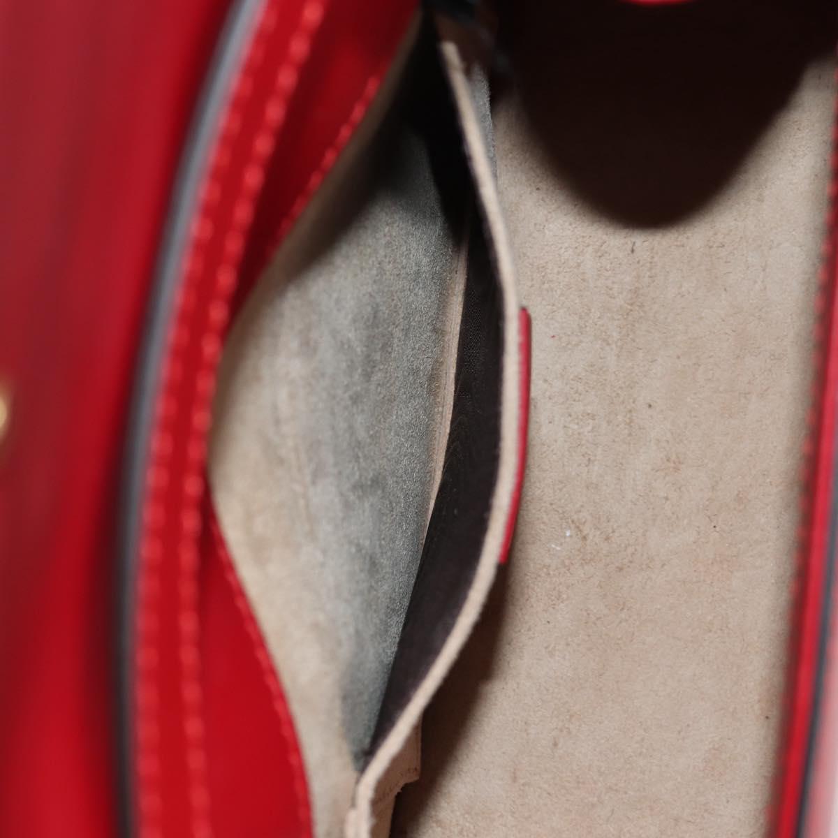 GUCCI Silvi Sherry Line Hand Bag Leather 3way Red Gold 470270 Auth ka395AV