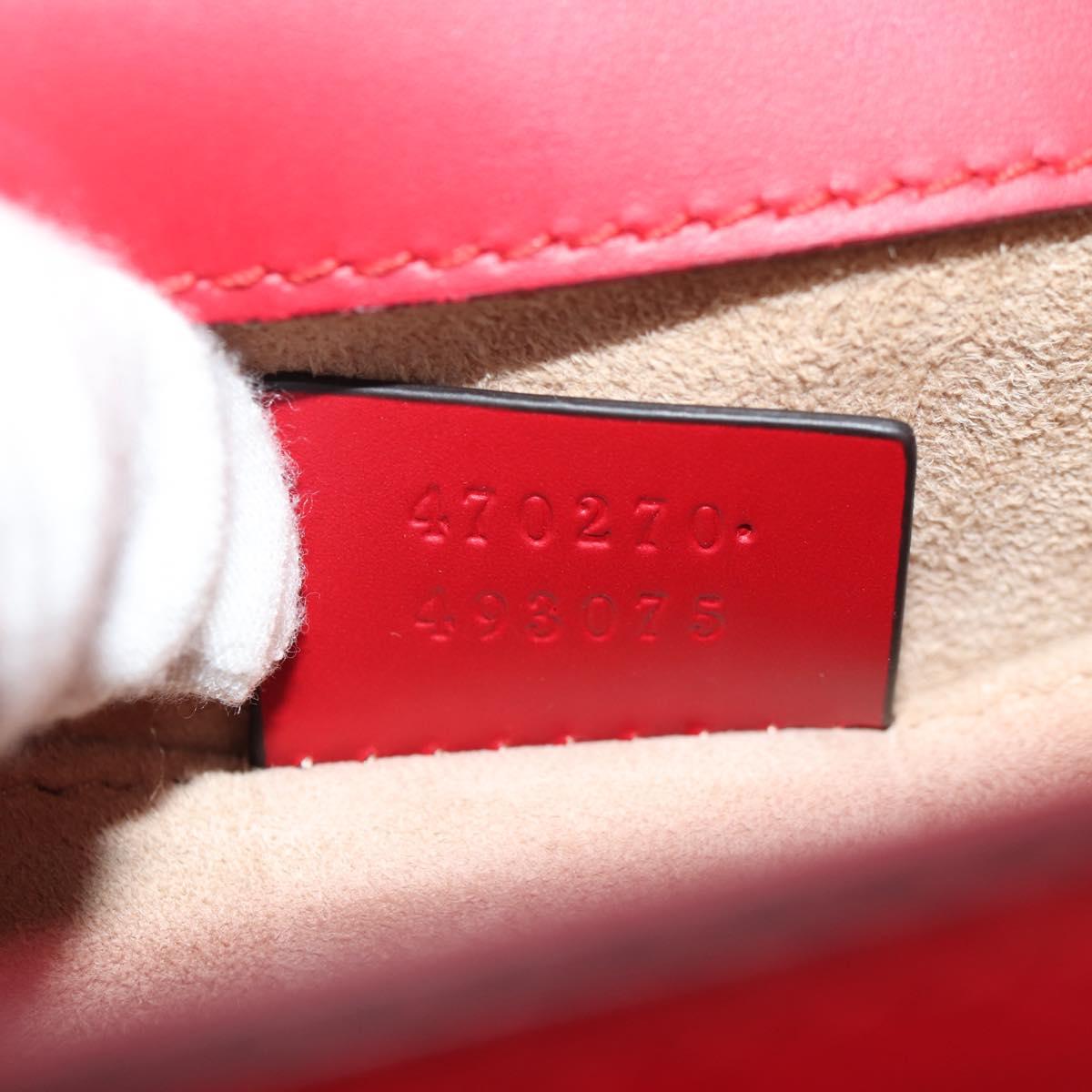 GUCCI Silvi Sherry Line Hand Bag Leather 3way Red Gold 470270 Auth ka395AV