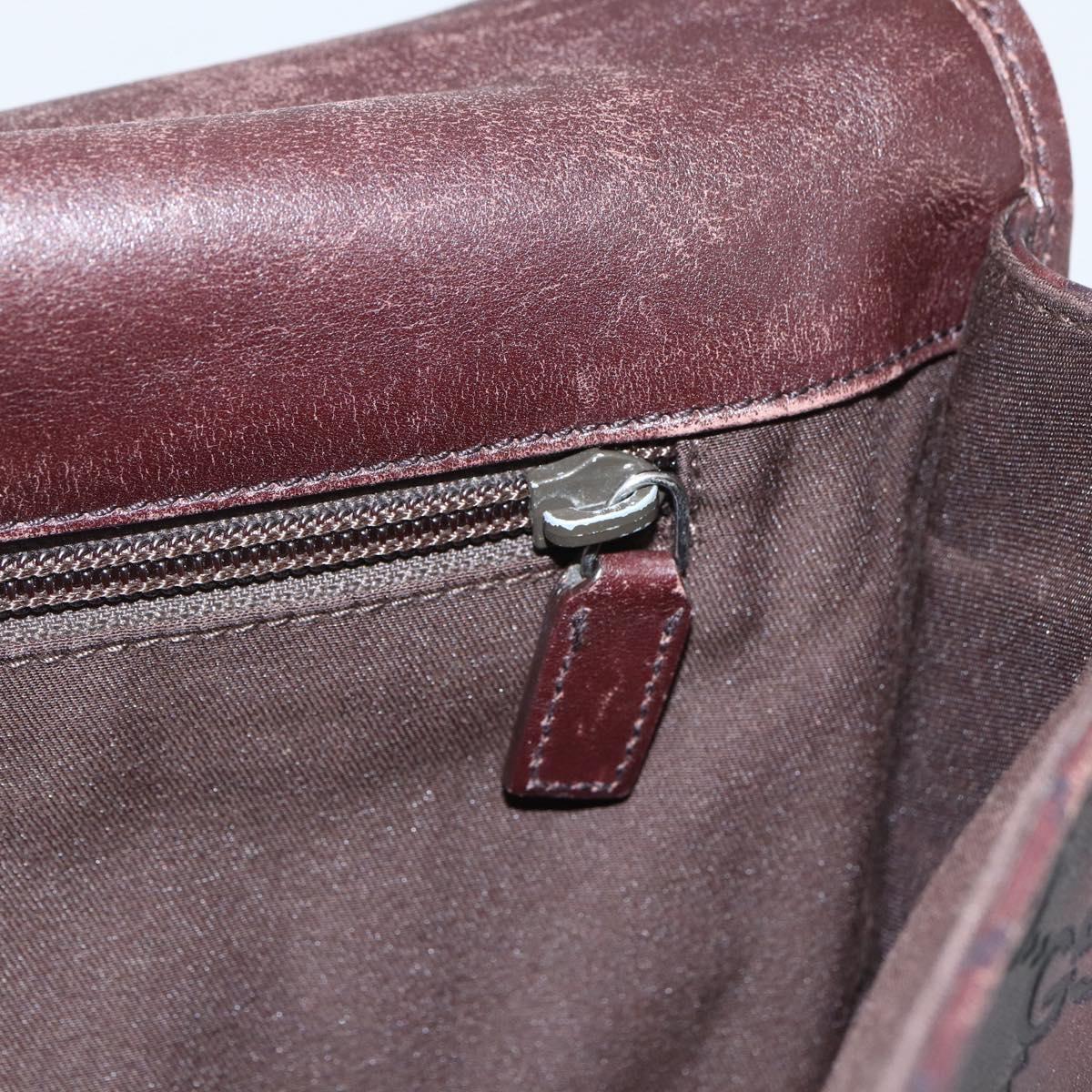 GUCCI Guccissima GG Canvas Abbey Shoulder Bag Brown Silver 145844 Auth ka403